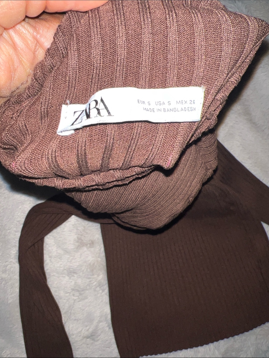 Zara Brown Ribbed Turtleneck Sweater — image 3 of 6